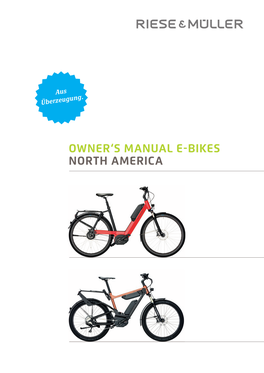 Owner's Manual E-Bikes North America