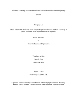 Machine Learning Models in Fullerene/Metallofullerene Chromatography