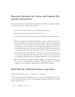 Bayesian Linear and Logistic Regression