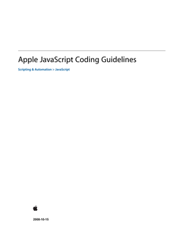 Apple Javascript Coding Guidelines