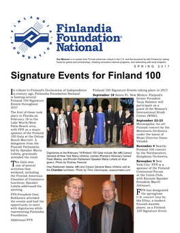 SPRING 2017 Signature Events for Finland 100