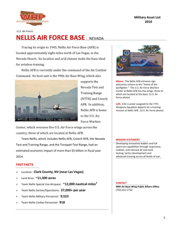 Nellis Air Force Base : Nevada