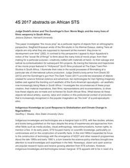 4S 2017 Abstracts on African STS