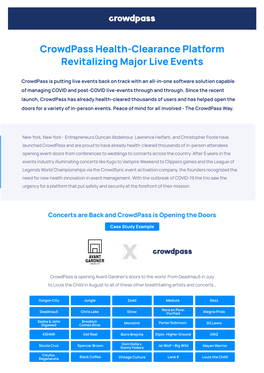 Revitalizing Major Live Events