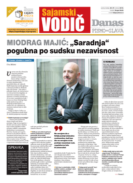 MIODRAG MAJI]:„Saradnja“ Pogubna Po Sudsku Nezavisnost