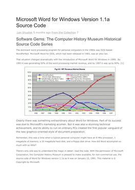 Microsoft Word for Windows Version 1.1A Source Code