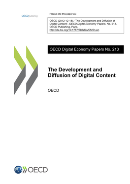 The Development and Diffusion of Digital Content”, OECD Digital Economy Papers, No