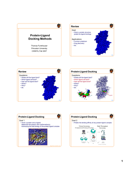 Protein-Ligand Docking Methods