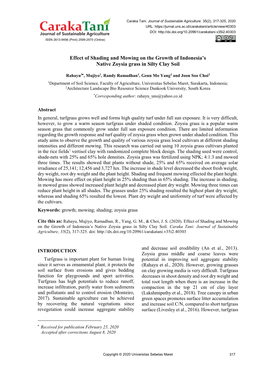 Effect of Shading and Mowing on the Growth of Indonesia's Native Zoysia