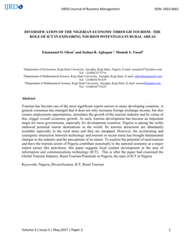 The Role of Ict in Exploring Tourism Potentials in Rural Areas