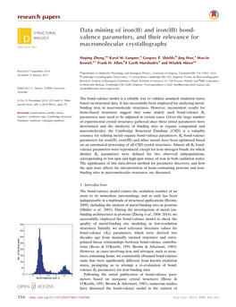 Data Mining of Iron(II) and Iron(III) Bond-Valence Parameters, and Their