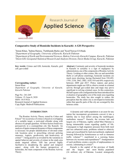Comparative Study of Homicide Incidents in Karachi: a GIS Perspective