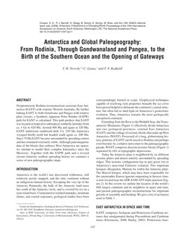 Antarctica and Global Paleogeography: from Rodinia, Through Gondwanaland and Pangea, to the Birth of the Southern Ocean and the Opening of Gateways
