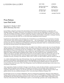 Press Release Leon Polk Smith