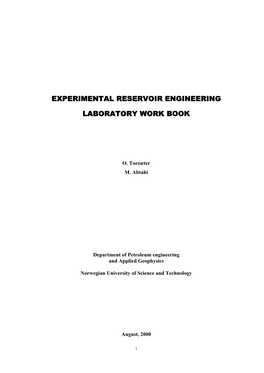 Experimental Reservoir Engineering Laboratory