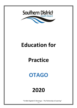 Education for Practice OTAGO 2020