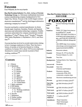 Foxconn Technology Group, Is a Taiwanese Multinational Electronics Hon Hai Precision Industry Co
