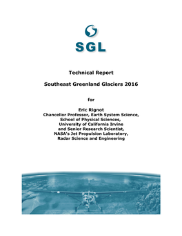 Technical Report Southeast Greenland Glaciers 2016