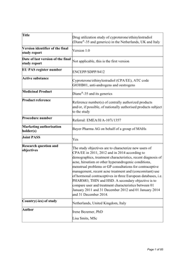 Title Drug Utilization Study of Cyproterone