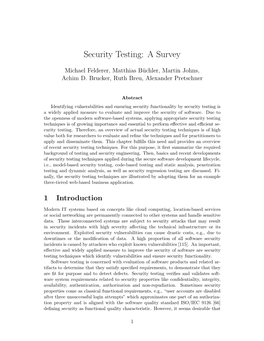 Security Testing: a Survey