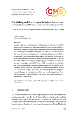 The Making and Unmaking of Religious Boundaries Comparing Turkish and Moroccan Muslim Minorities in European Cities