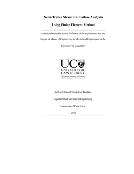 Semi-Trailer Structural Failure Analysis Using Finite Element Method