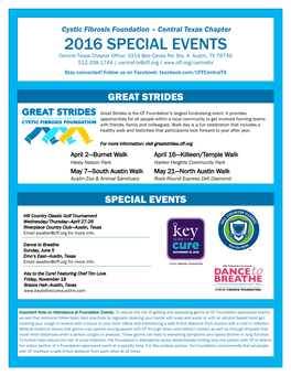 2016 SPECIAL EVENTS Central Texas Chapter Office: 3316 Bee Caves Rd