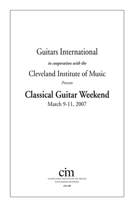 Classical Guitar Weekend March 9-11, 2007