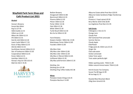 Wayfield Park Farm Shop and Café Product List 2021