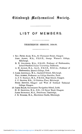 List of Members