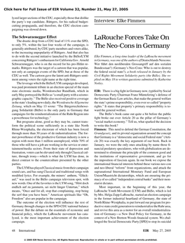 Larouche Forces Take on the Neo-Cons in Germany