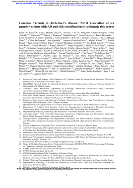 Common Variants in Alzheimer's Disease