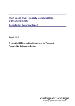 HS2 Property Compensation Consultation 2013