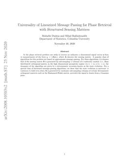 Arxiv:2008.10503V2 [Math.ST] 25 Nov 2020