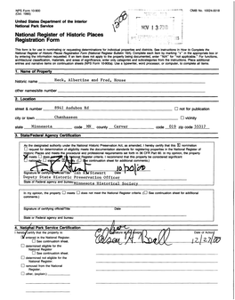 National Register of Historic Places Registration Form ^