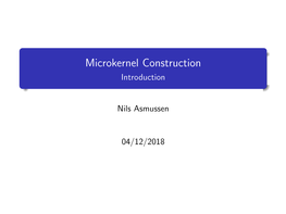 Microkernel Construction Introduction