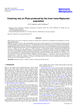 Cratering Rate on Pluto Produced by the Inner Trans-Neptunian Population M