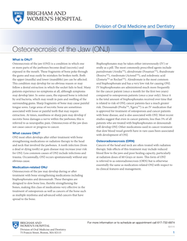 Osteonecrosis of the Jaw (ONJ)