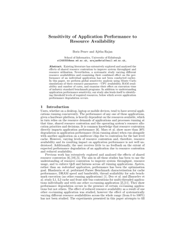 Sensitivity of Application Performance to Resource Availability