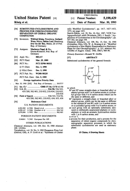 United States Patent (19) 11 Patent Number: 5,198,429 König Et Al