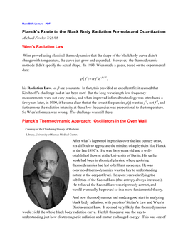 Planck's Route to the Black Body Radiation Formula and Quantization