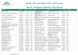 DNA Test Report: DNA - PRA (Cord1)