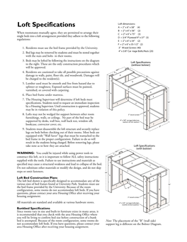 Loft Specifications