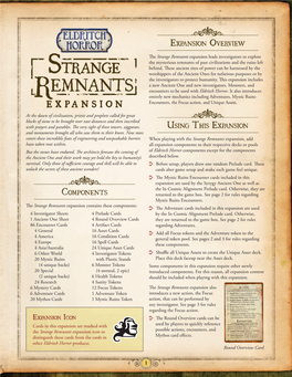 Eldritch Horror: Strange Remnants Rulebook