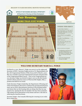 Region Vi Fair Housing Month Newsletter