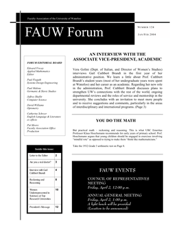 FAUW Forum J AN/FEB 2004