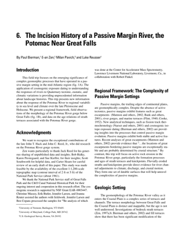 6. the Incision History of a Passive Margin River, the Potomac Near Great Falls