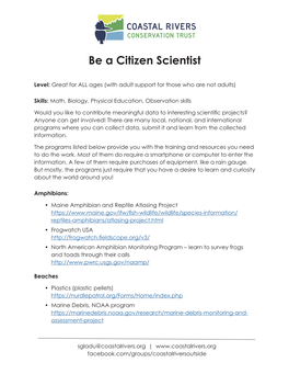 Be a Citizen Scientist