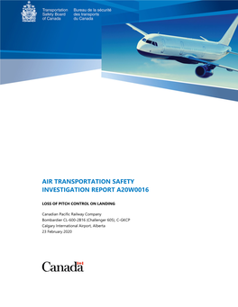 Air Transportation Safety Investigation Report A20w0016