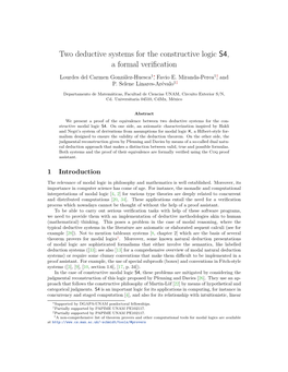 Two Deductive Systems for the Constructive Logic S4, a Formal Veriﬁcation